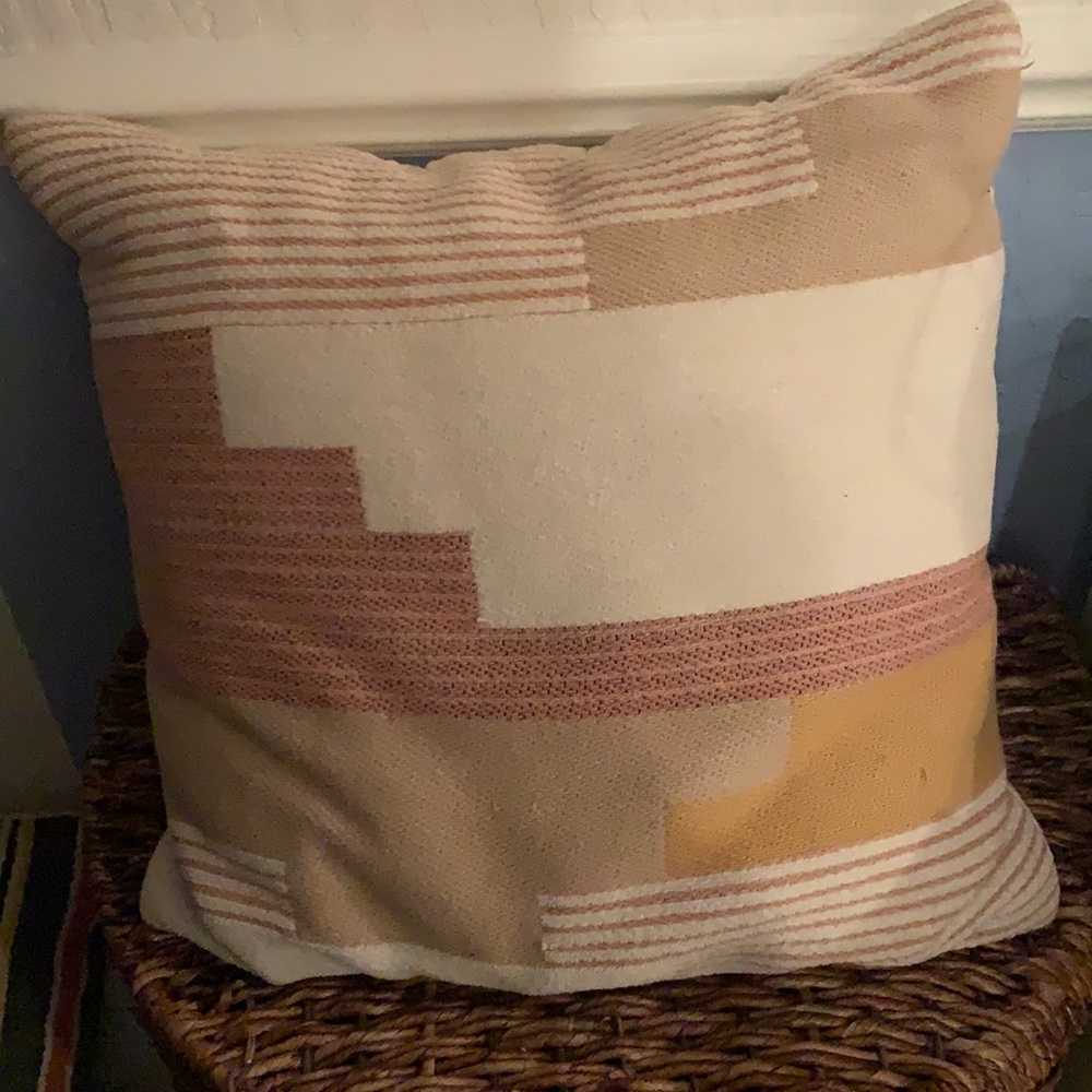 Maybe, Tan and Cream Decorative Pillow